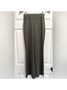 OAK + FORT Pull On Flare Split Hem Pants Forrest Green Trousers Size Small